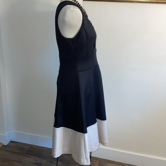 NWT Dress Barn Midi Dress. Black and Cream.  Sleeveless. Back Zipper. Lined.  12 - Picture 4 of 15